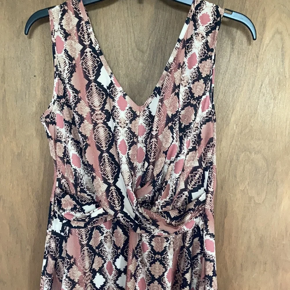 Candie’s python print animal print fit & flare dress w stretch L jr - Picture 6 of 15